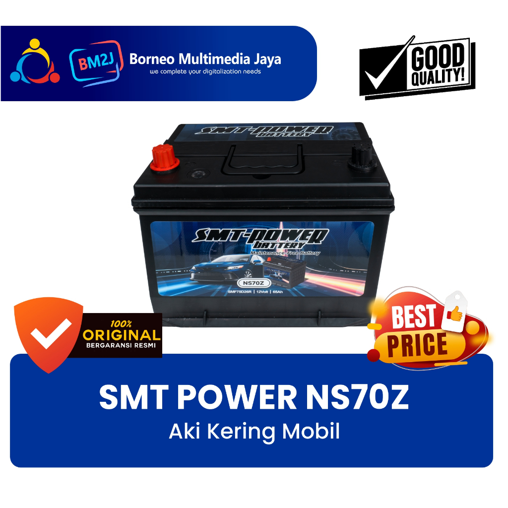 SMT Power NS70Z Battery Aki Mobil 12 Volt 65AH Baterai Kering Mobil Maintenance Free Battery