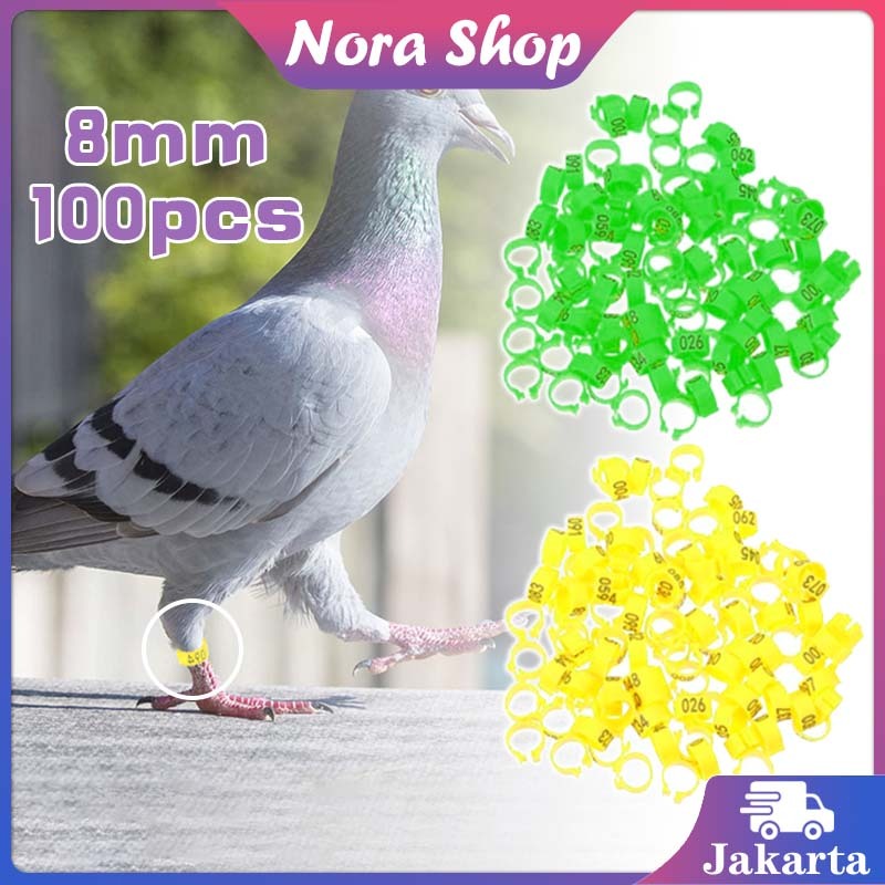 100Pcs 8mm Ring Merpati Dewasa / Nomor 001-100 Ring Klip Merpati / Ring Merpati