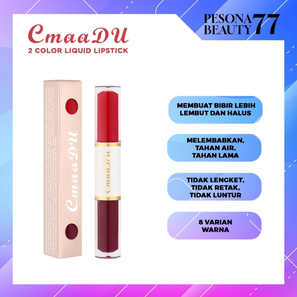 CMAADU LIPSTIK 2IN1 OMBRE DOUBLE HEAD LIQUID WATERPROOF ORIGINAL