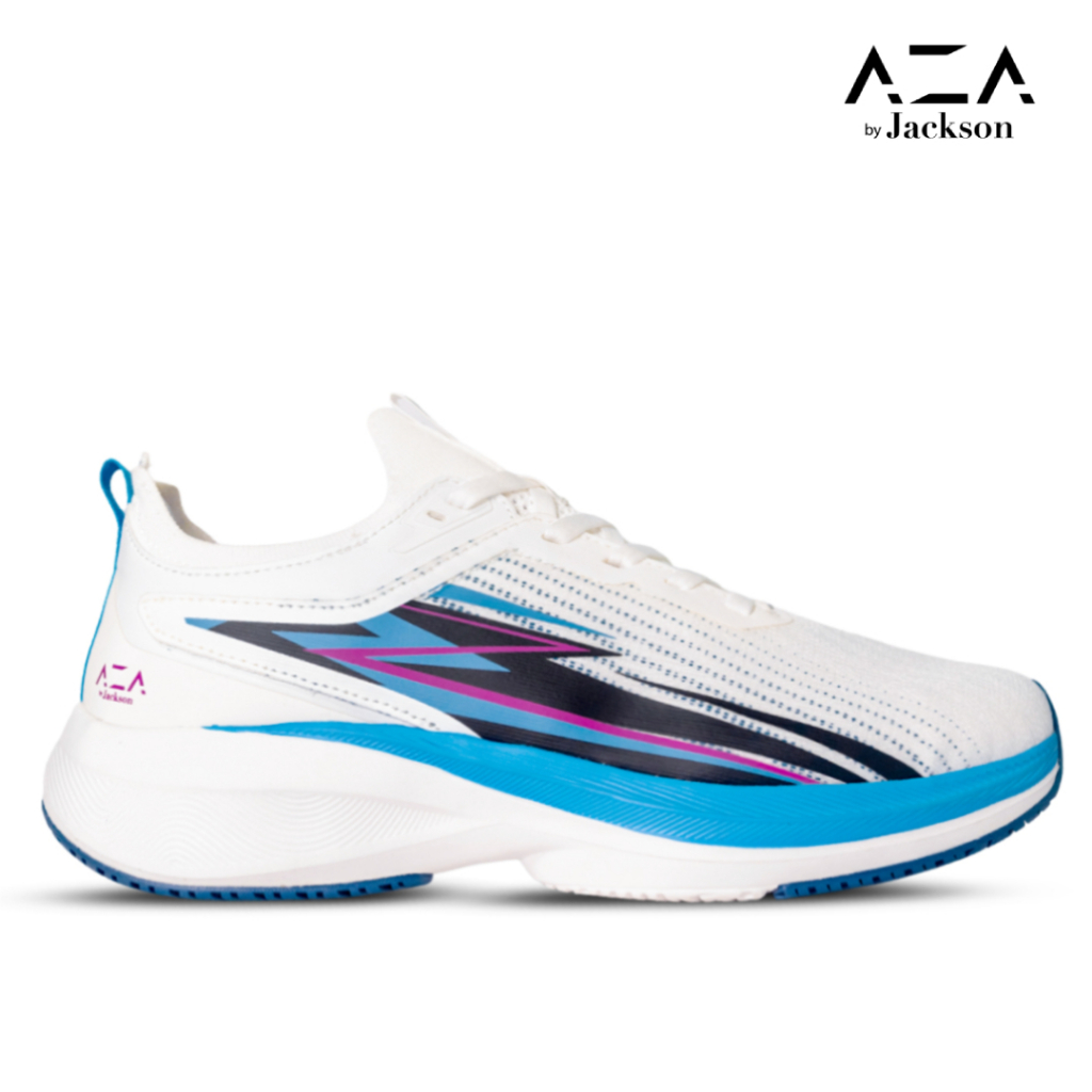 AZA by Jackson BoltZ Percy Running Shoes - White | Sepatu Lari Daily Trainer & Easy Run Pria Wanita
