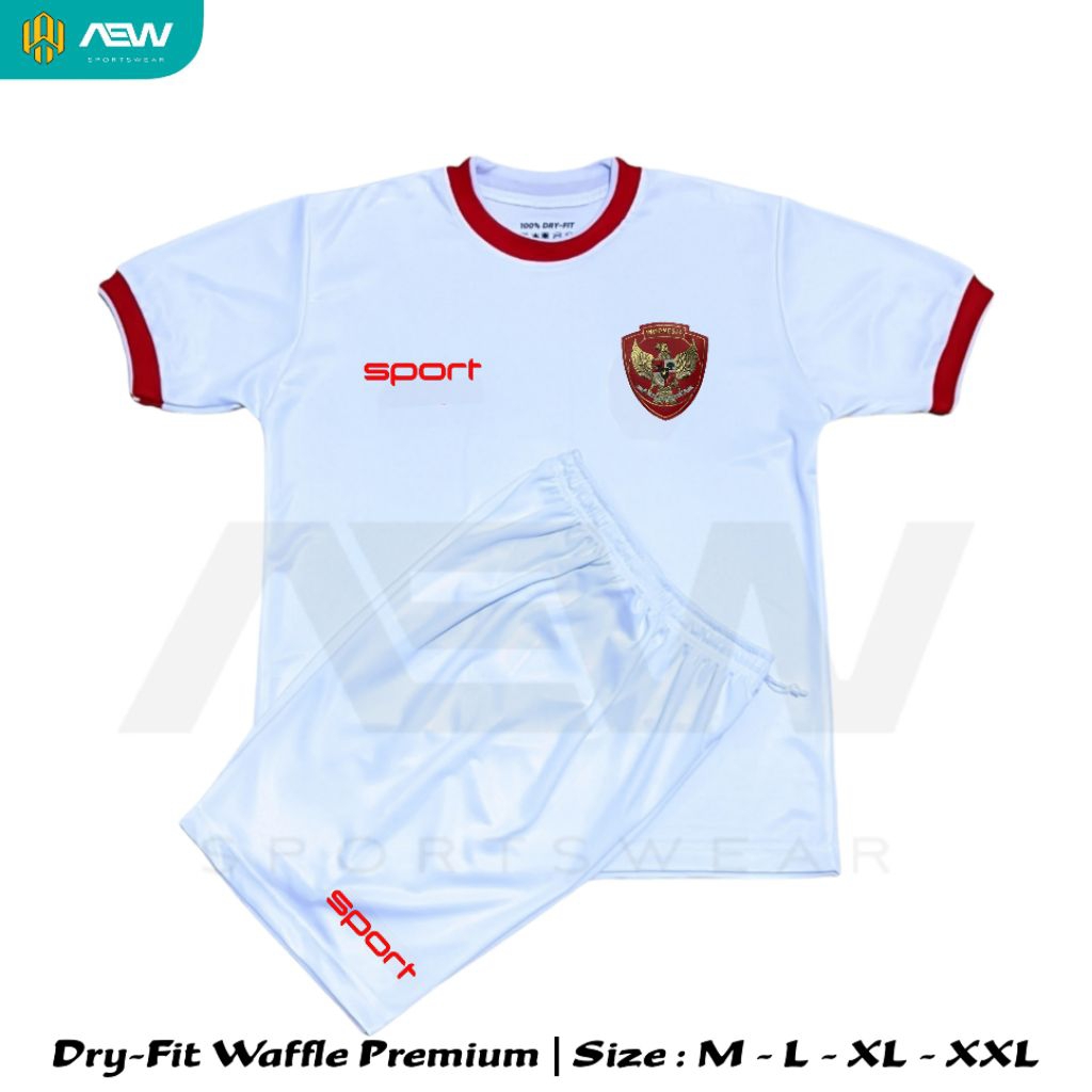 Jersey Timnas Indonesia Home Away Kaos Bola Timnas Indonesia Bahan Dry-Fit Premium
