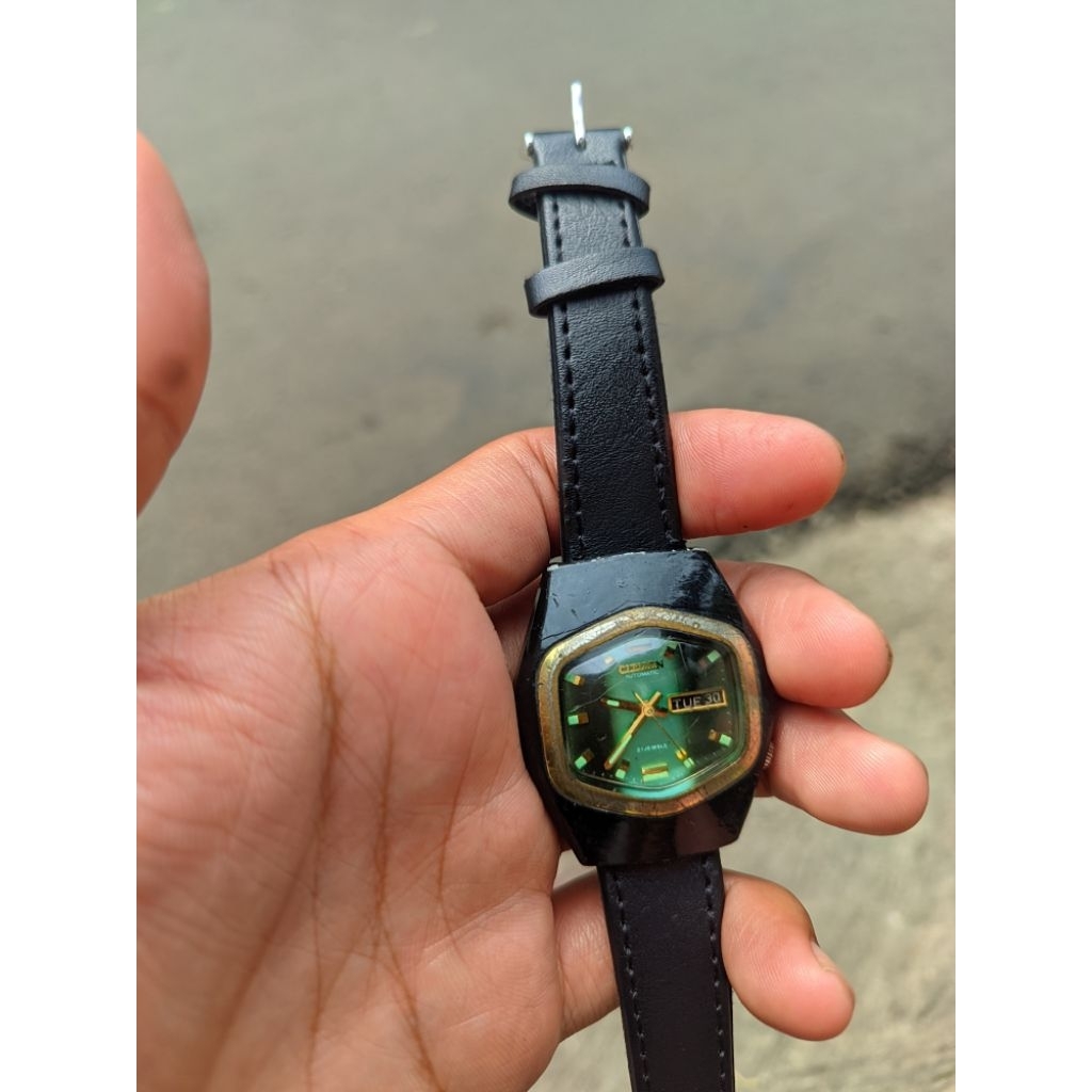 jam citizen vintage dial green manual windling