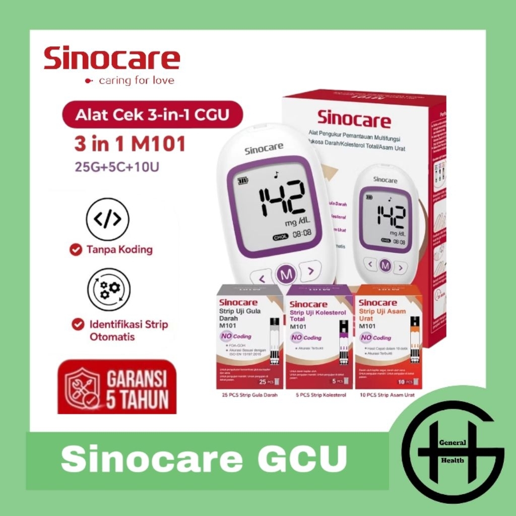 Alat Sinocare GCU  Sinocare Gula Kolesterol Asam Urat