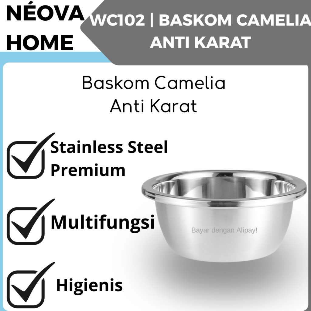 Baskom Baja Tahan Karat 82 – Mangkuk Panci Cuci Sayuran Ukuran Kecil Serbaguna