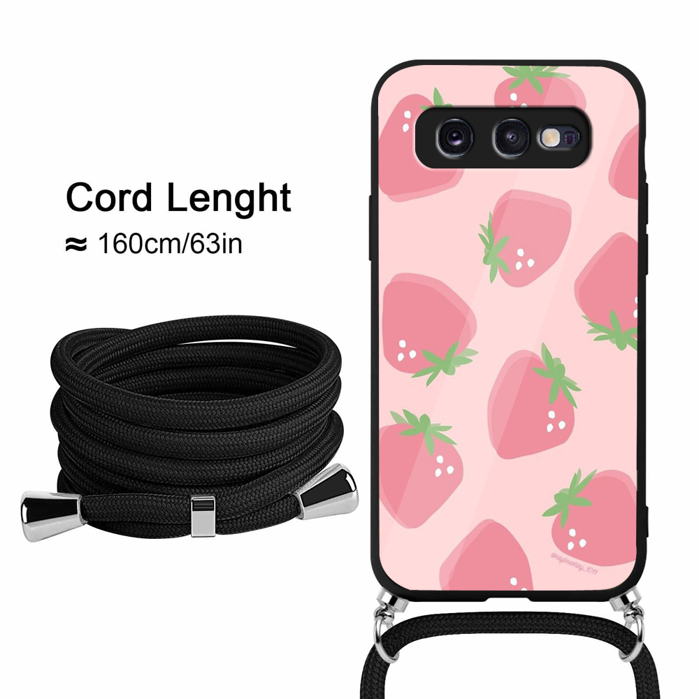 Case Glass Akrilik + TALI  For SAMSUNG S10E - case hp - case akrilik  SAMSUNG S10E - Casing Handphon