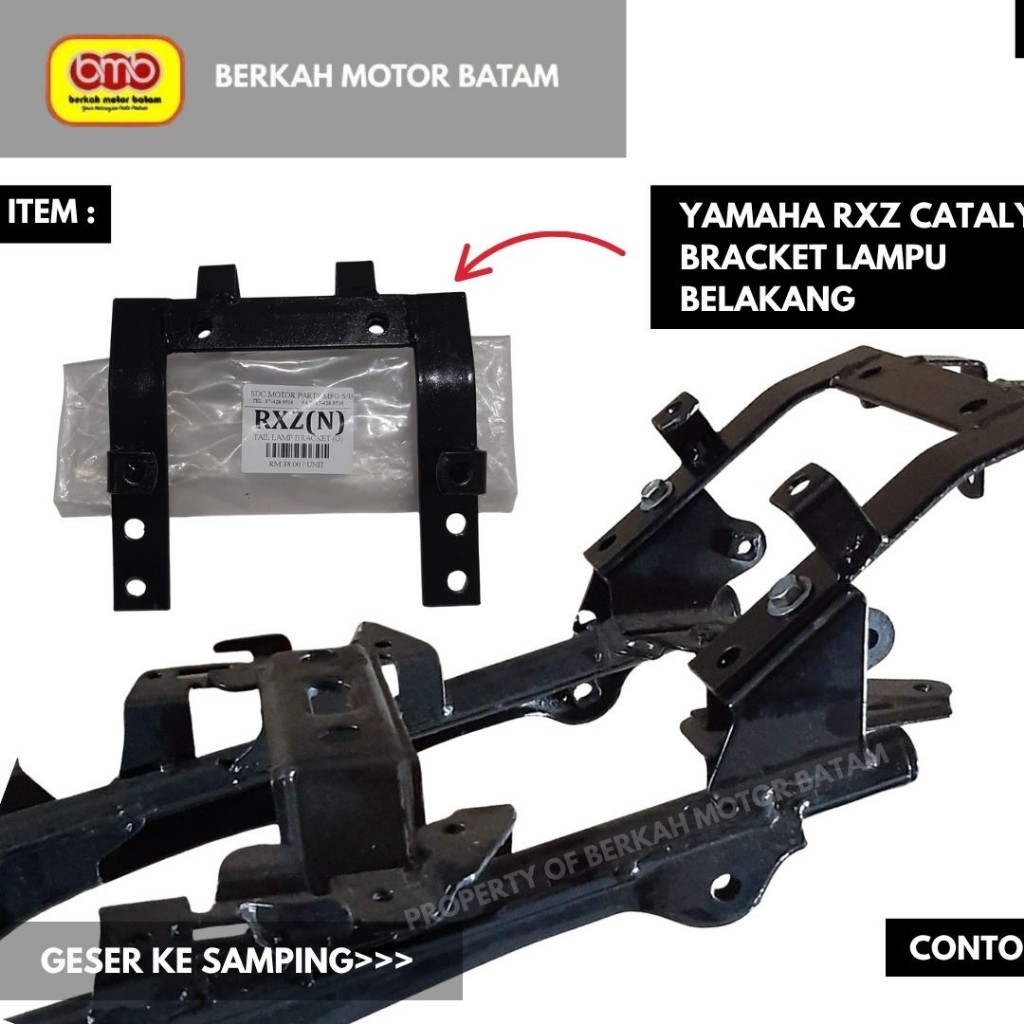Yamaha RXZ Catalyzer braket bracket lampu stop lampu belakang tail lamp stop lamp bracket