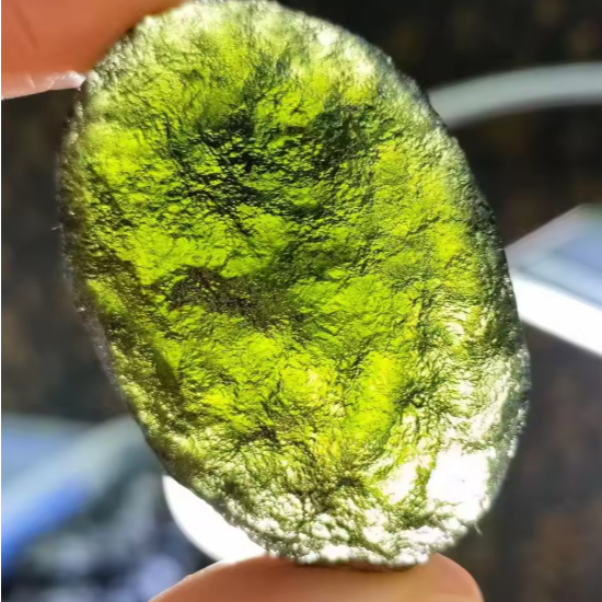 green Moldavite Czech Meteorite Impact Glass Natural Rough Stone Crystal Energy Stone 1pcs