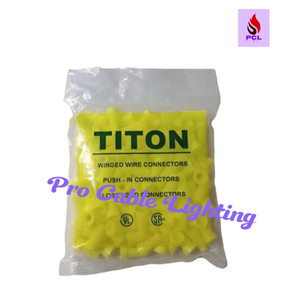 Lasdop Titon 4mm Kuning (Penutup Kabel Screw on Wire)