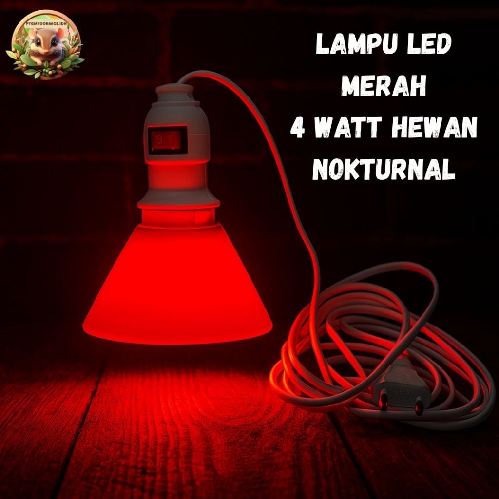 Lampu LED Merah 4 Watt Hewan Nokturnal