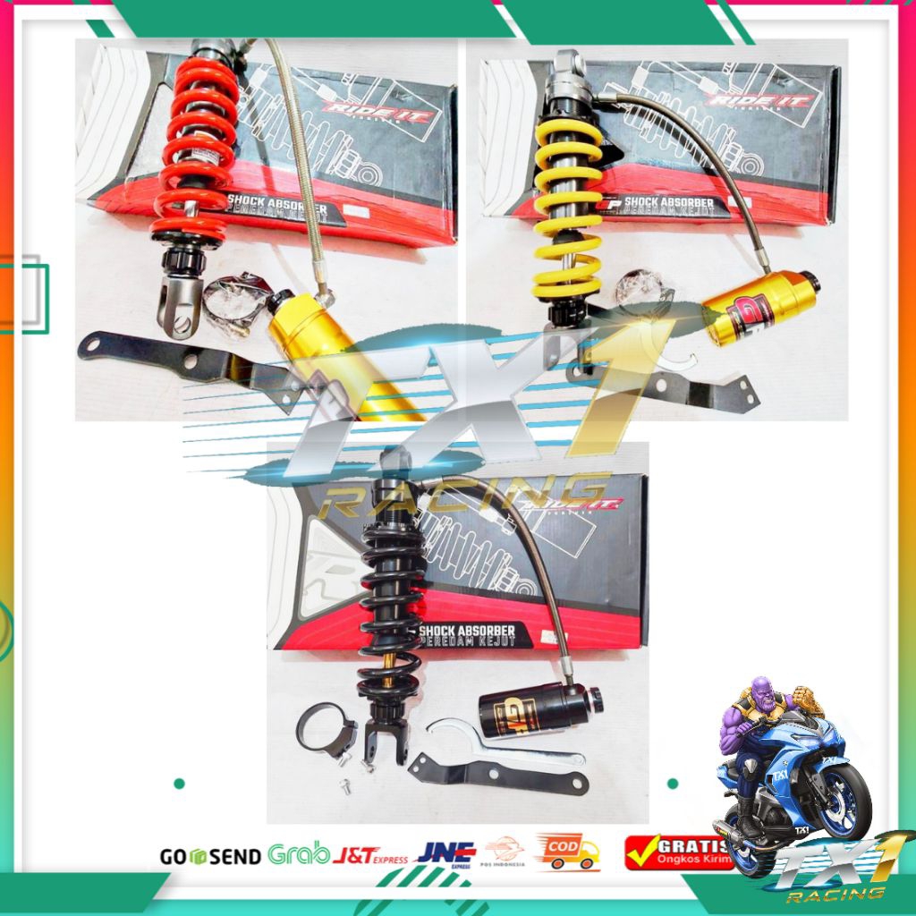 Mono shock RIDE IT GP 103 FLEX ori Shock belakang Tabung pisah klik rebound compression pnp motor Ni