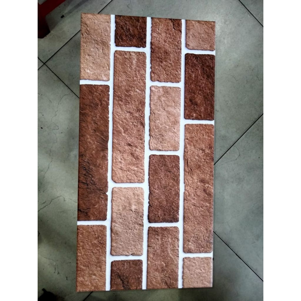 Keramik 30x60 Kasar Motif Bata Merah Timbul Ikad DT 75171 Kw1