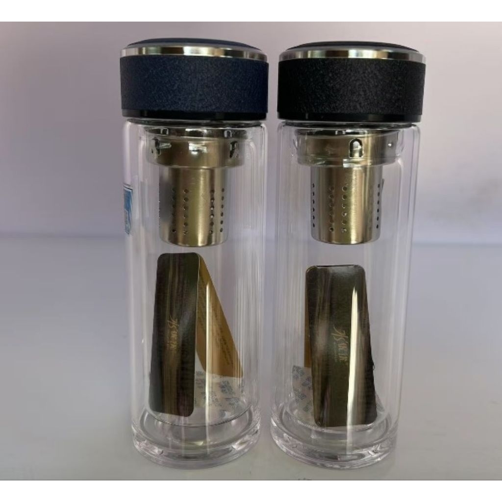 botol teh kaca infuser/ botol minum kaca/botol double wall infused