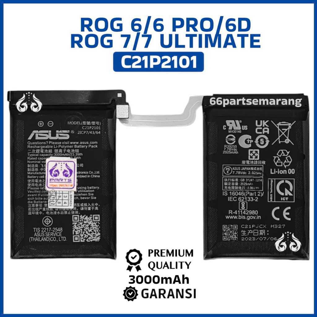 Baterai Batre Battery Asus ROG 6 / 6 Pro / 6D / 7 / 7 C21P2101 Ultimate New