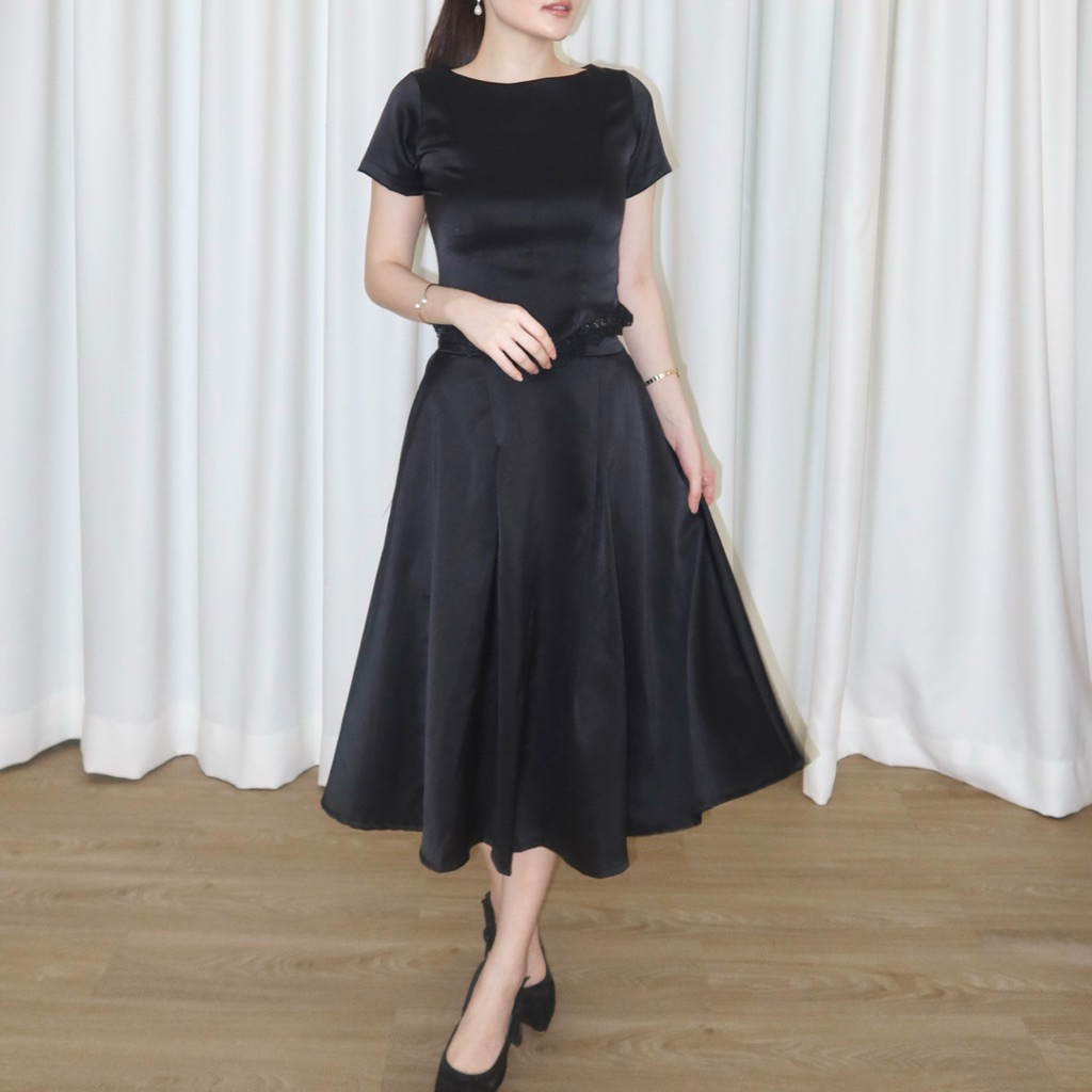 EMVE - Sienna A-Line Satin Skirt