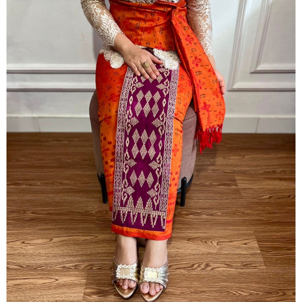 Endek tenun lasem premium tumpall rebong bordir