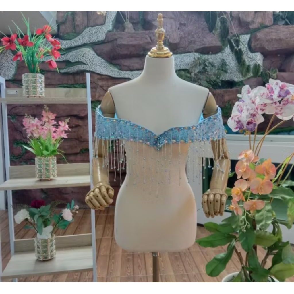 Sabrina ronce hiasan dada gaun pengantin