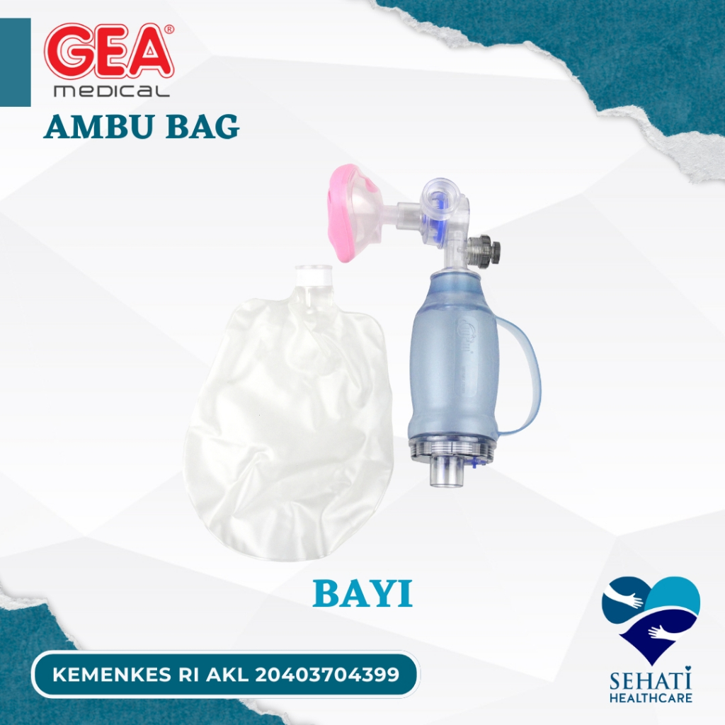 Ambu Bag Baby Manual Disposable Resuscitator PVC Infant Ambubag Bayi Alat Bantu Pernapasan Neonatus 