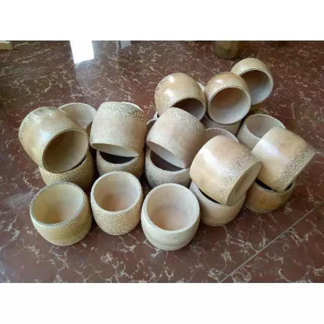 Gelas Bambu Unik Wadah Souvenir Pernikahan Lucu Serbaguna Mug Gelas Kayu Tradisional