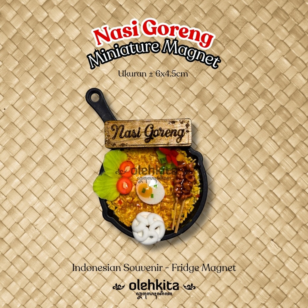 Miniatur Nasi Goreng Teflon – Magnet Kulkas Unik, Handcrafted Oleh-Oleh Indonesia