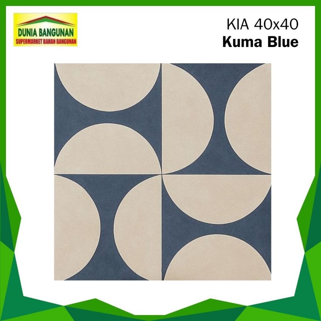 Keramik Lantai 40X40 KIA Kuma Blue Keramik Lantai Doff