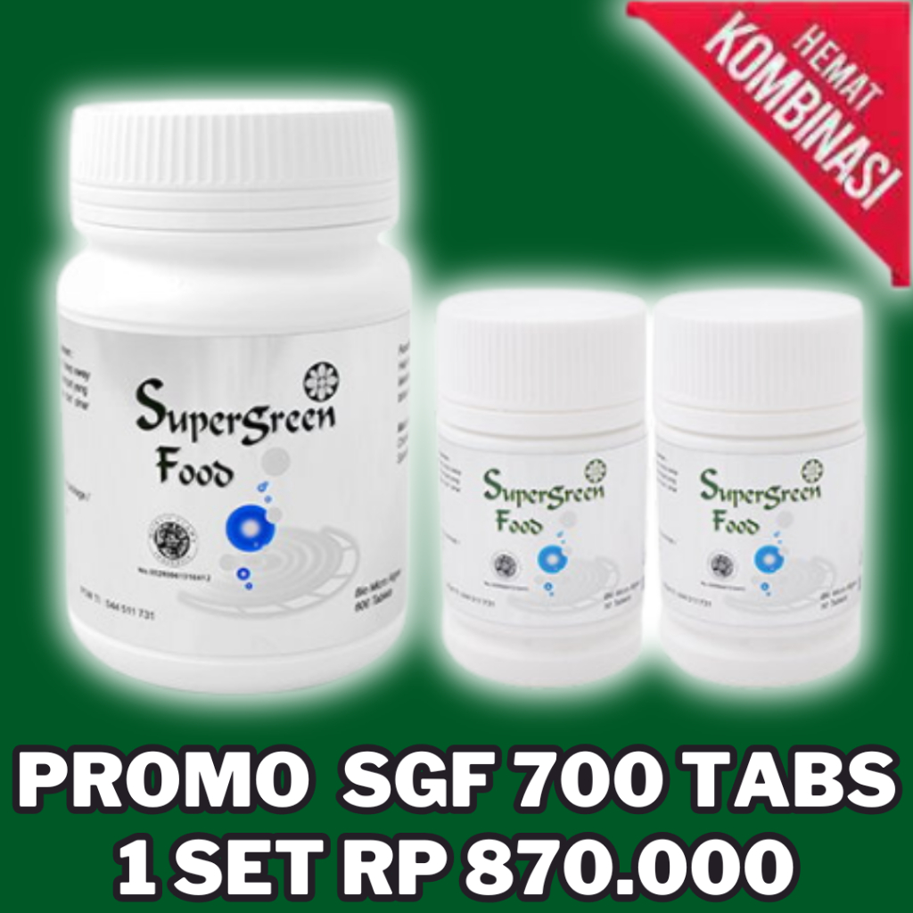 PROMO HEMAT Supergreen Food SGF Makanan Sel Chlorella dan Spirulina Multivitamin KK Indonesia