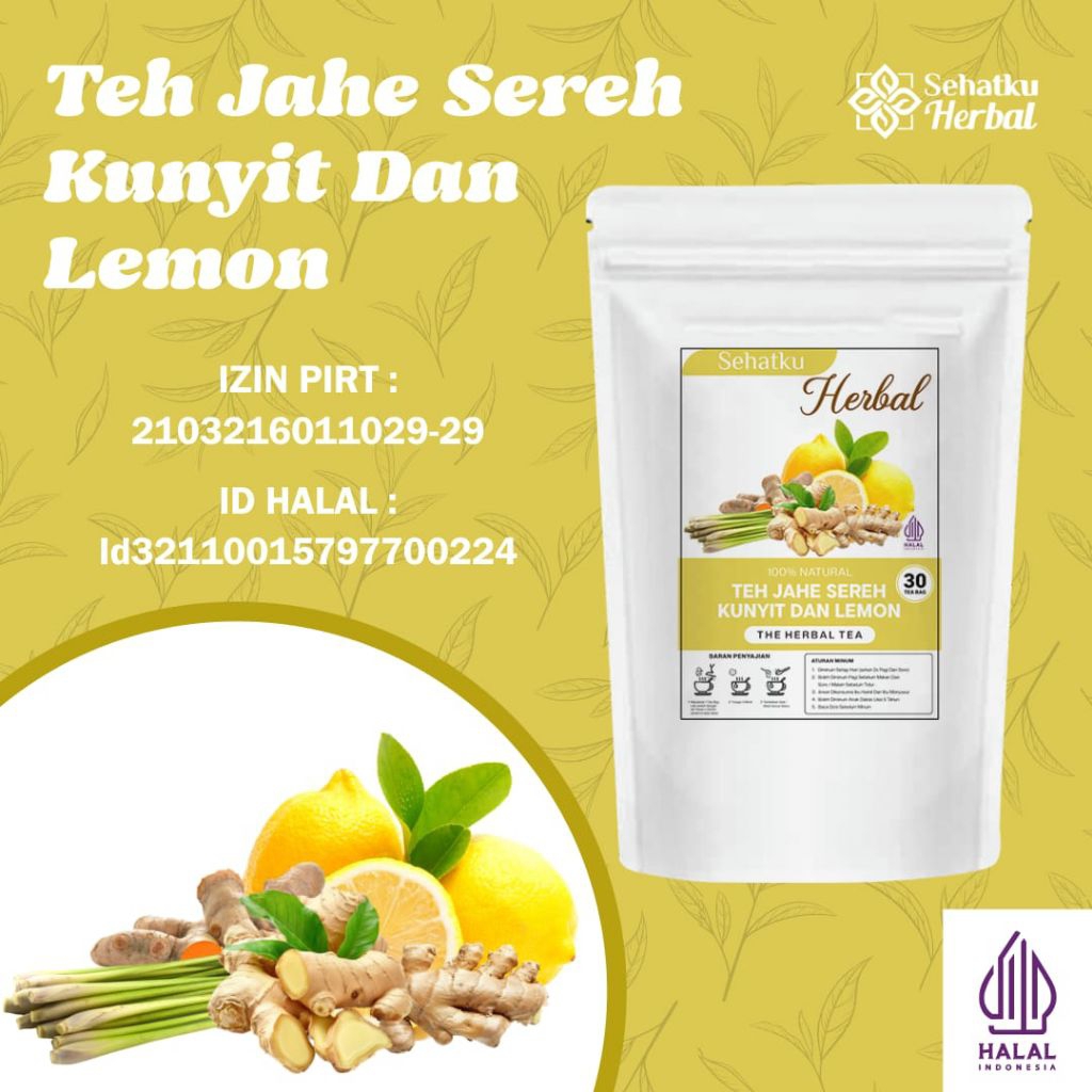 Sehatku Herbal Teh Jahe, Sereh, Kunyit dan Lemon tea : Rimpang JSR Dr. Zaidul Akbar