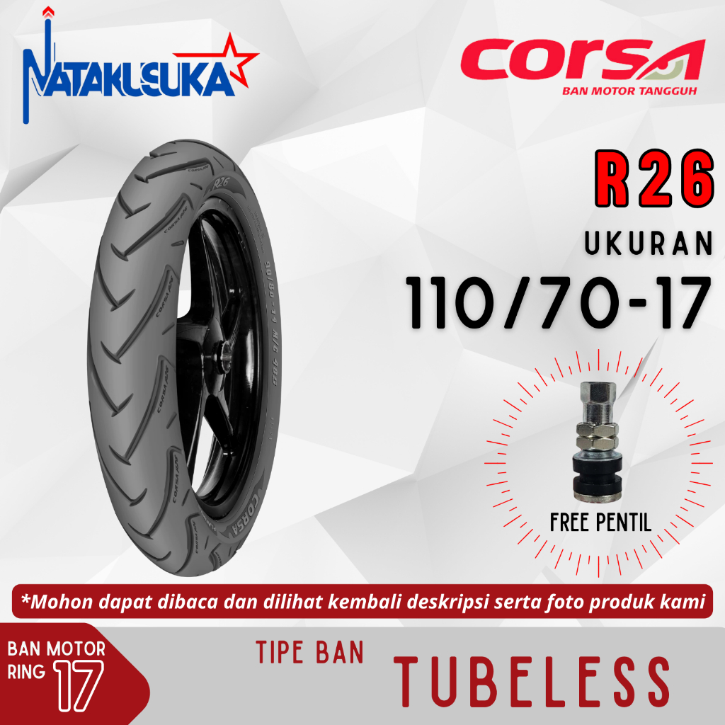 Ban Motor Corsa Platinum R26 110/70-17 Tubeless (TL) Motor Bebek