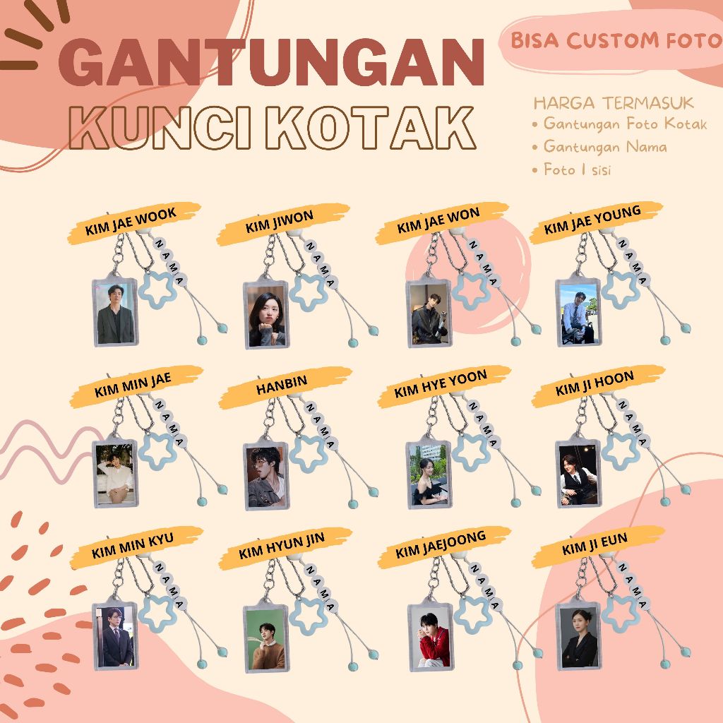 (BISA CUSTOM) GANTUNGAN KUNCI KOTAK KPOP I KIM HAN BIN I KIM HYE YOON I KIM HYUN JIN I KIM JAE WON I