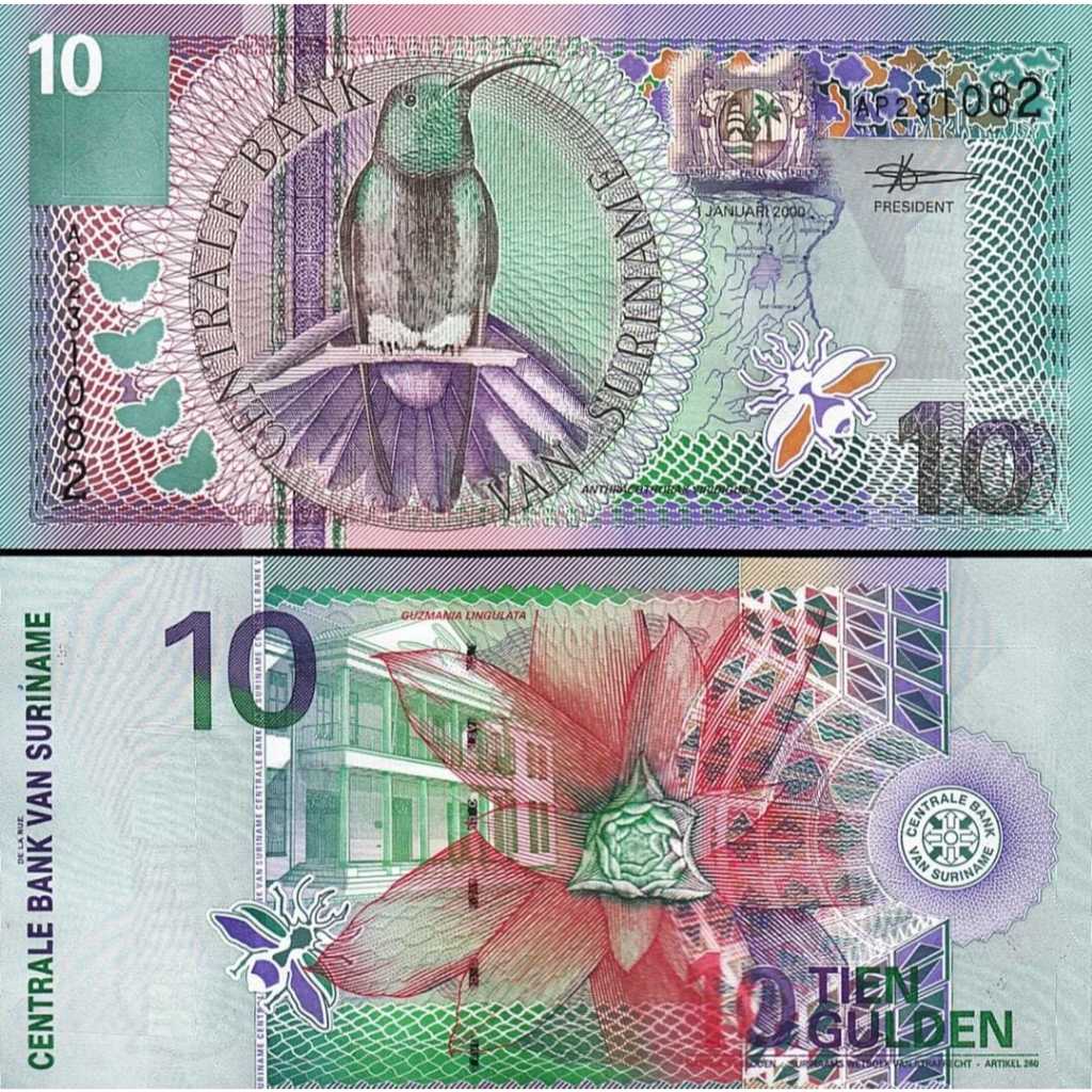 Suriname 10 Gulden UNC-Original 100%