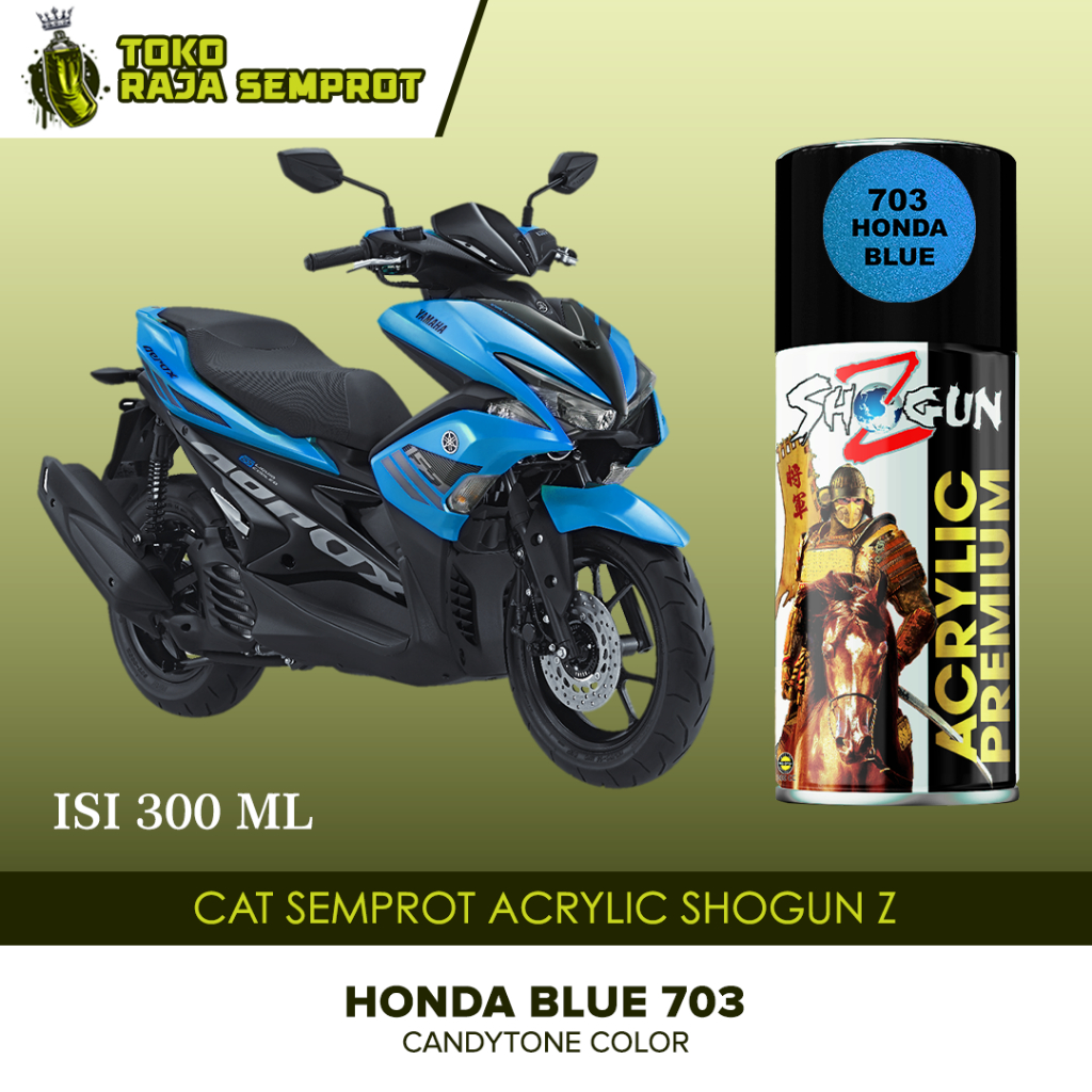 Cat Semprot Pilok Motor Pilox Shogun Z Pylok Paint Acrylic Biru Premium Honda Blue 703