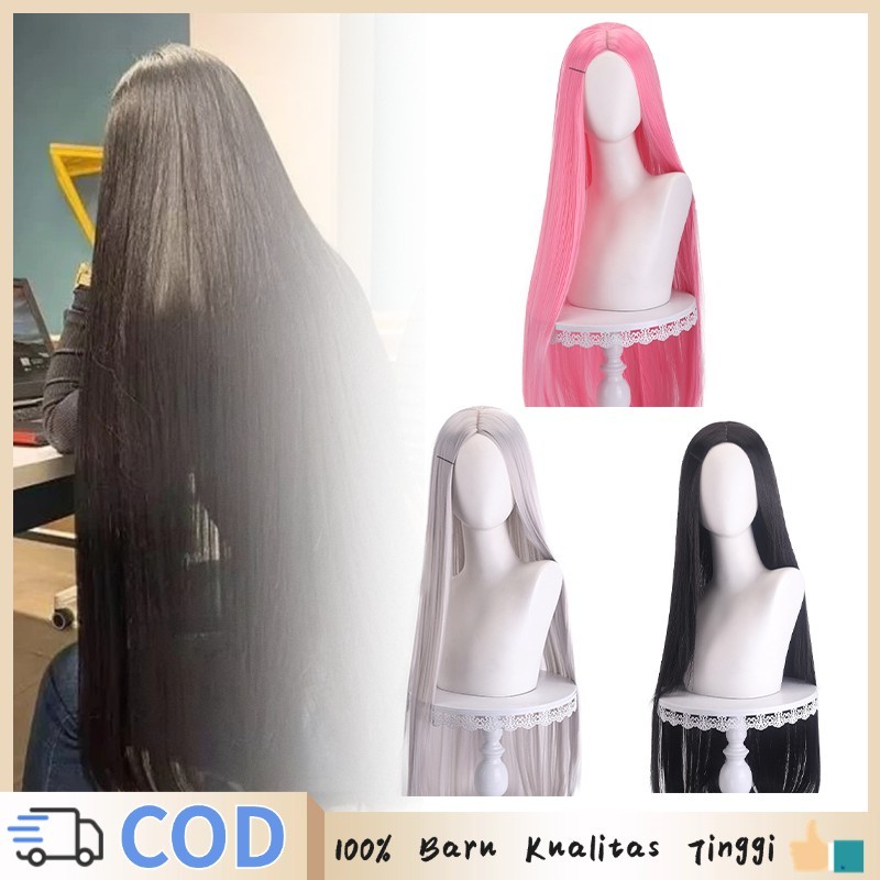 Wig Base 100cm Wig Rambut Wanita Wig Rambut Asli Wig Panjang Cosplay