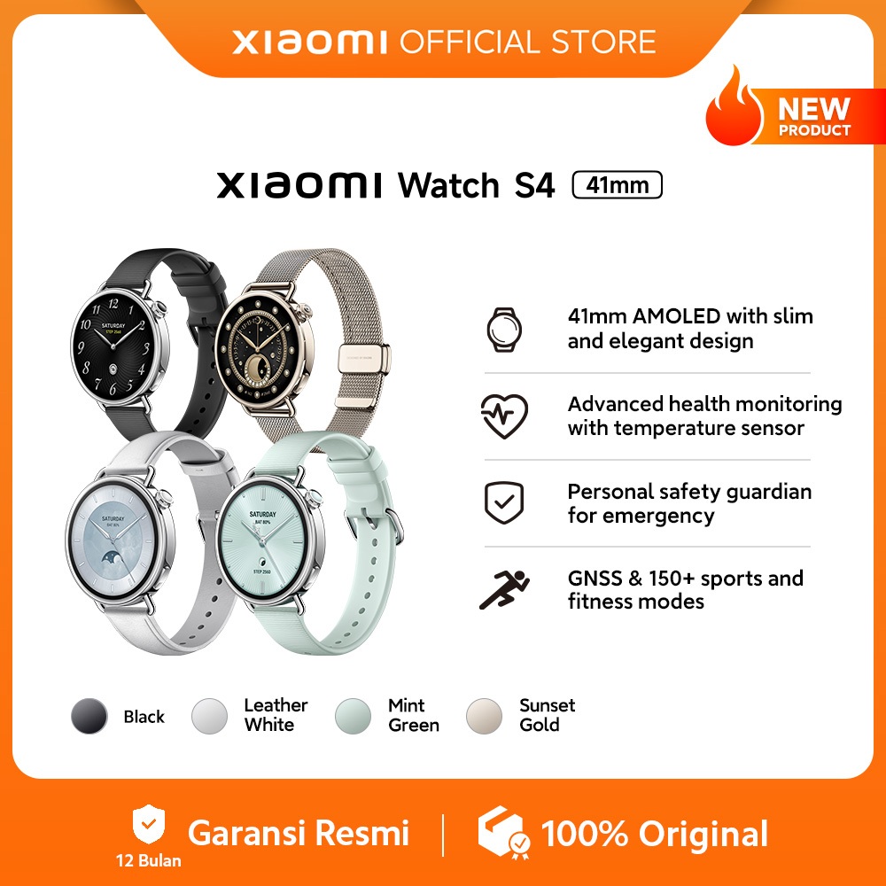 Xiaomi Watch S4 41mm/46mm | 41mm AMOLED with slim and elegant design | Advanced health monitoring wi