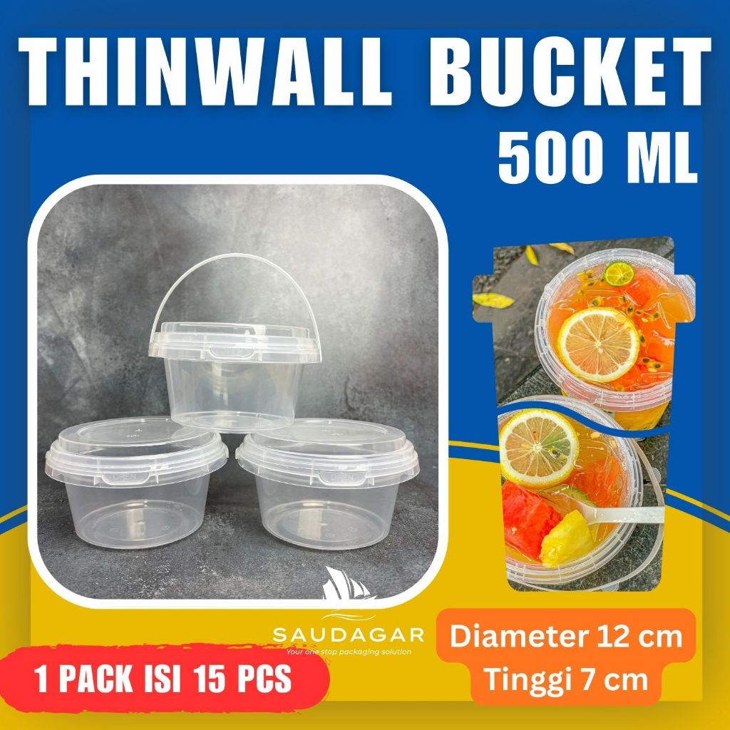 Thinwall ember bucket kurma, buah, es ukuran 500 ml