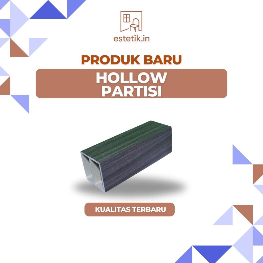 Partisi Hollow PVC 5x5cm Kisi Kisi WPC 2,9 Meter Pembatas Ruangan Minimalis Penyekat Ruangan