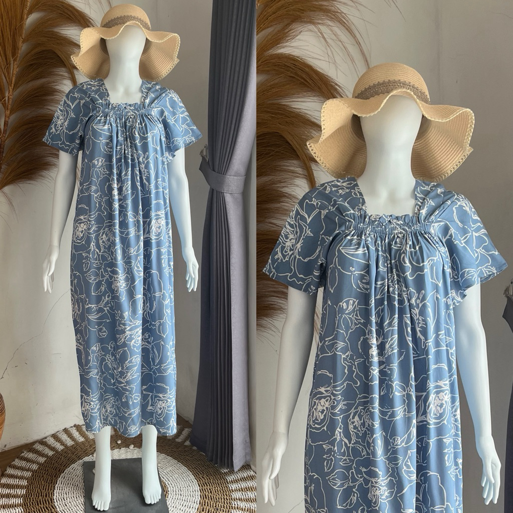 Wilona Dress / Dress Kerut Dada Panjang LD 120 PB 125cm