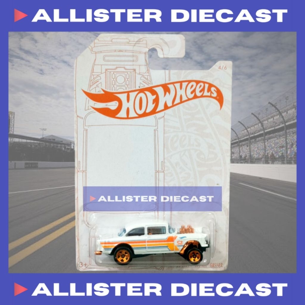 Hot Wheels 55 Chevy Bel Air Gasser Putih Hotwheels 55 Chevy Bel Air Gasser White HW 52 Anniversary S