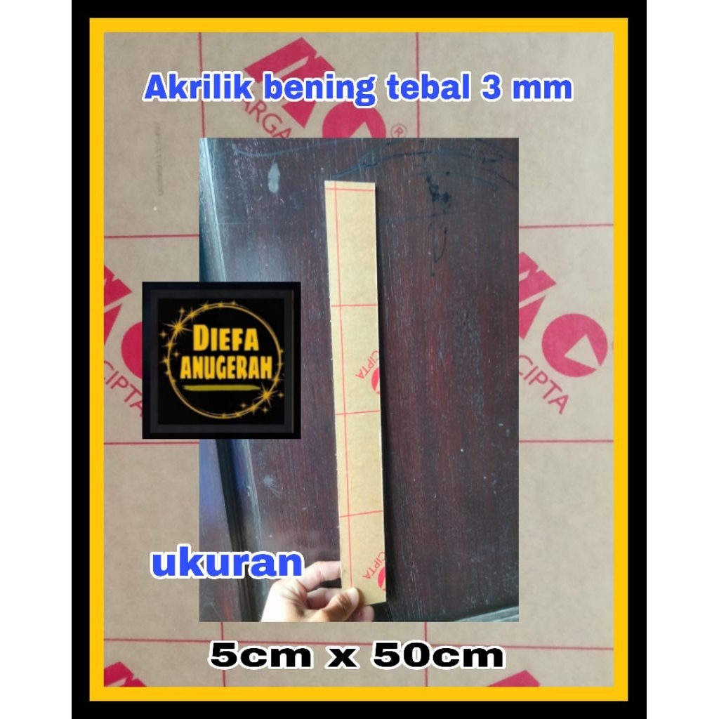 Akrilik 3 mm bening 5x50/Acrylic bening 3mm/Mika bening