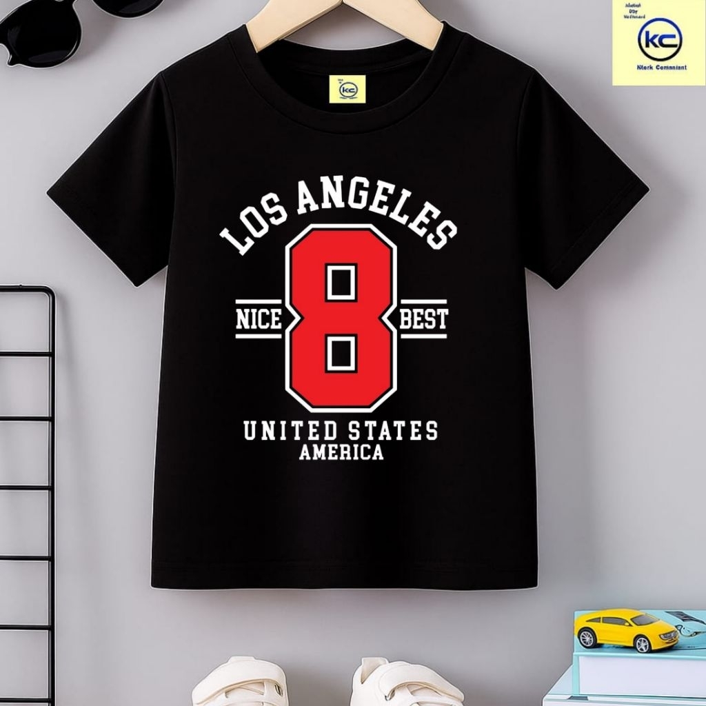 KAOS ANAK DISTRO MODEL ANGKA 8 Bahan Cotton24s Atasan Anak Fashion Anak Kekinian Kaos angka