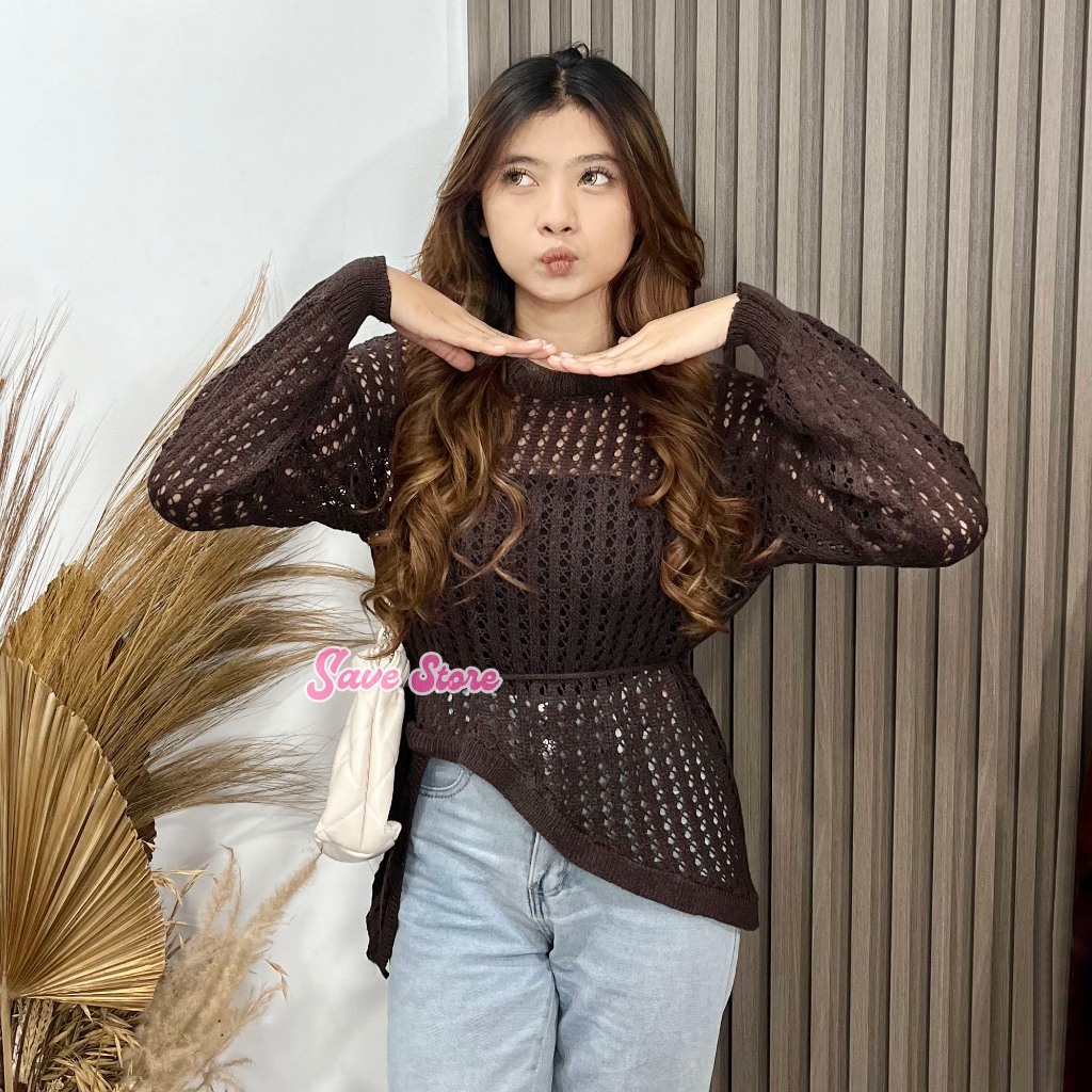 Haruka Blouse Knit Rajut Premium