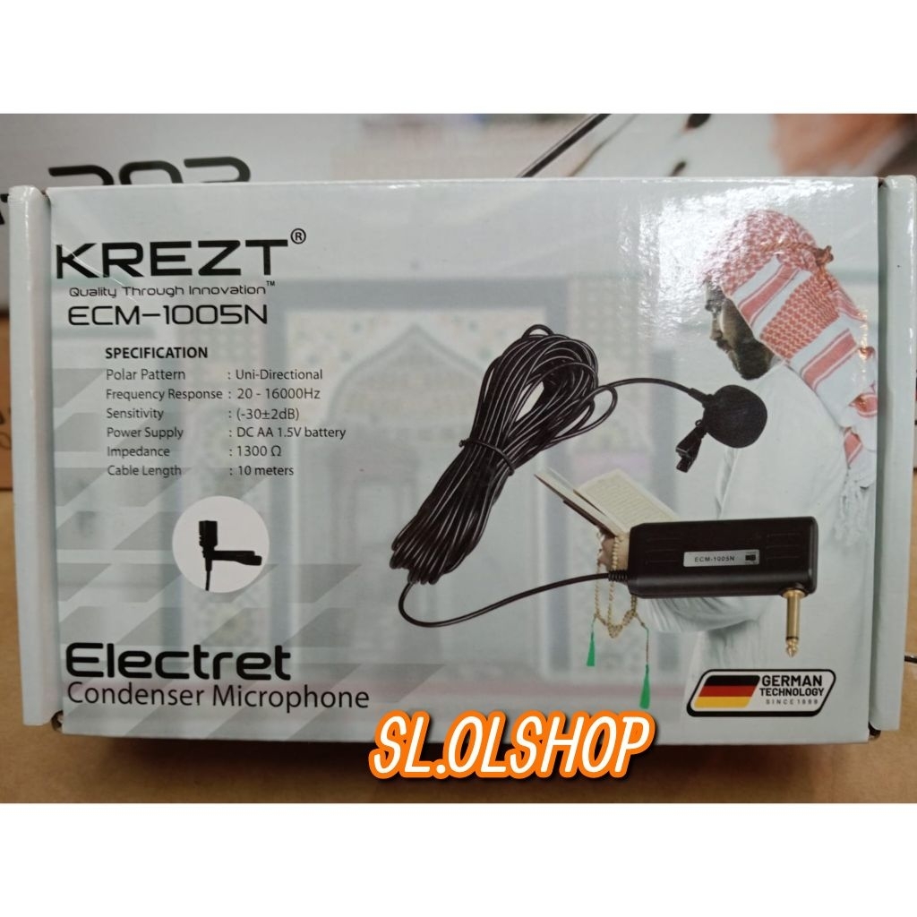 Microphone Krezt ECM 1005N Electret Condenser Mic Clip On Cable 10M Original