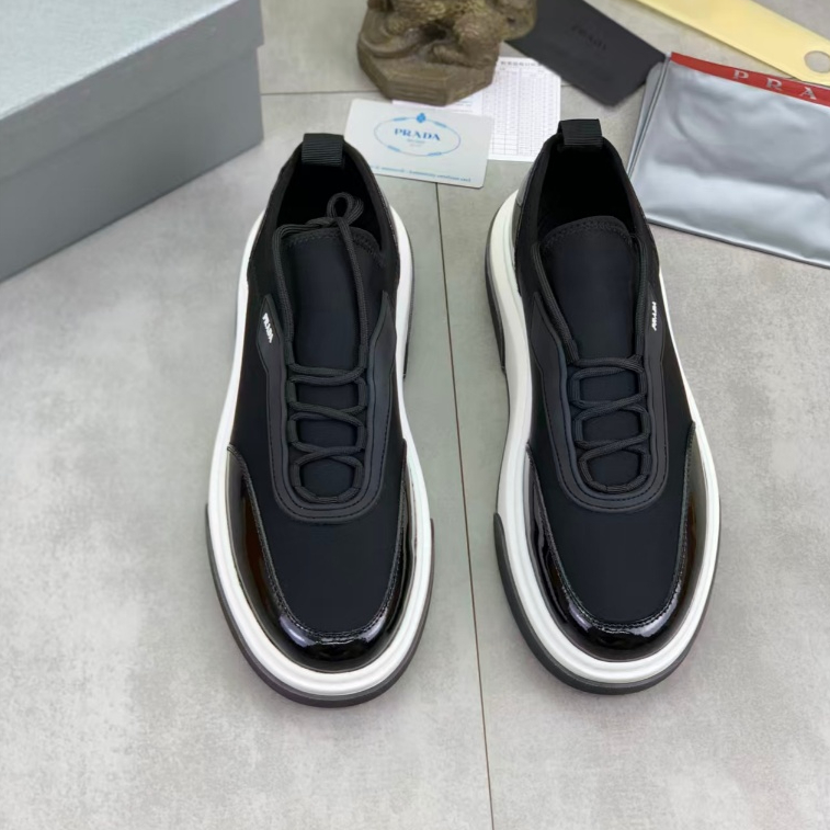 Prada men's black fashionable casual sports shoes