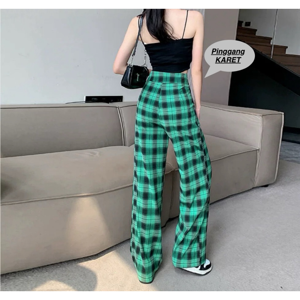 MixuKids- Celana Katun Import 4-10thn/ Celana Panjang Anak Korea/Celana Panjang Kotak Kotak Import