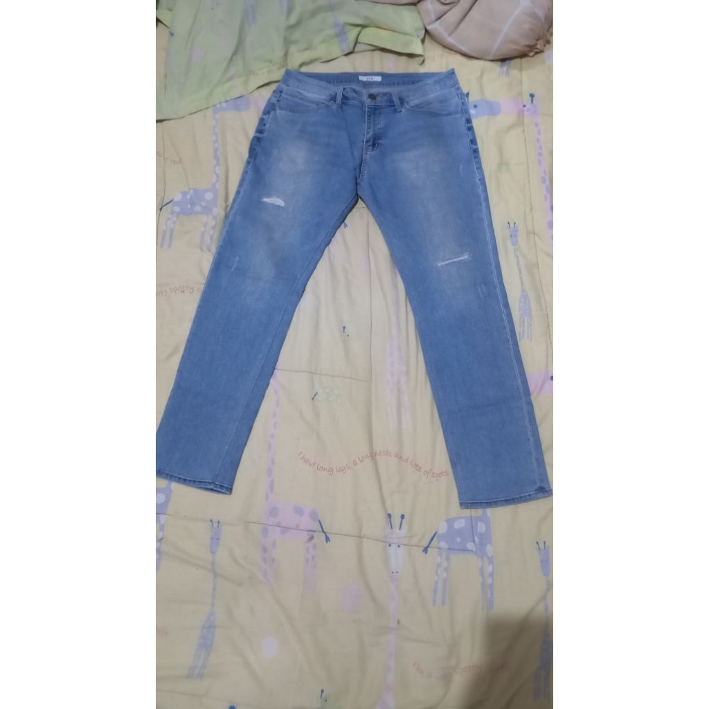 celana jeans pria second size 33 34 slim