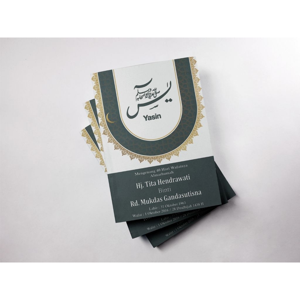 Template Cover Yasin CDR | Desain Kaligrafi Modern | Editable Untuk Cetak