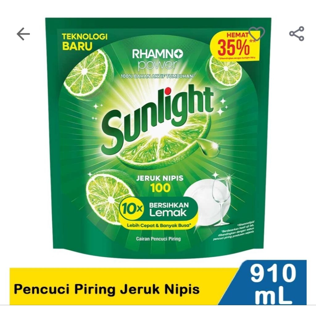 SABUN CUCI PIRING ASLI SUNLIGHT 5LITER/SUNLIGHT 910 ML MURAH 10RB