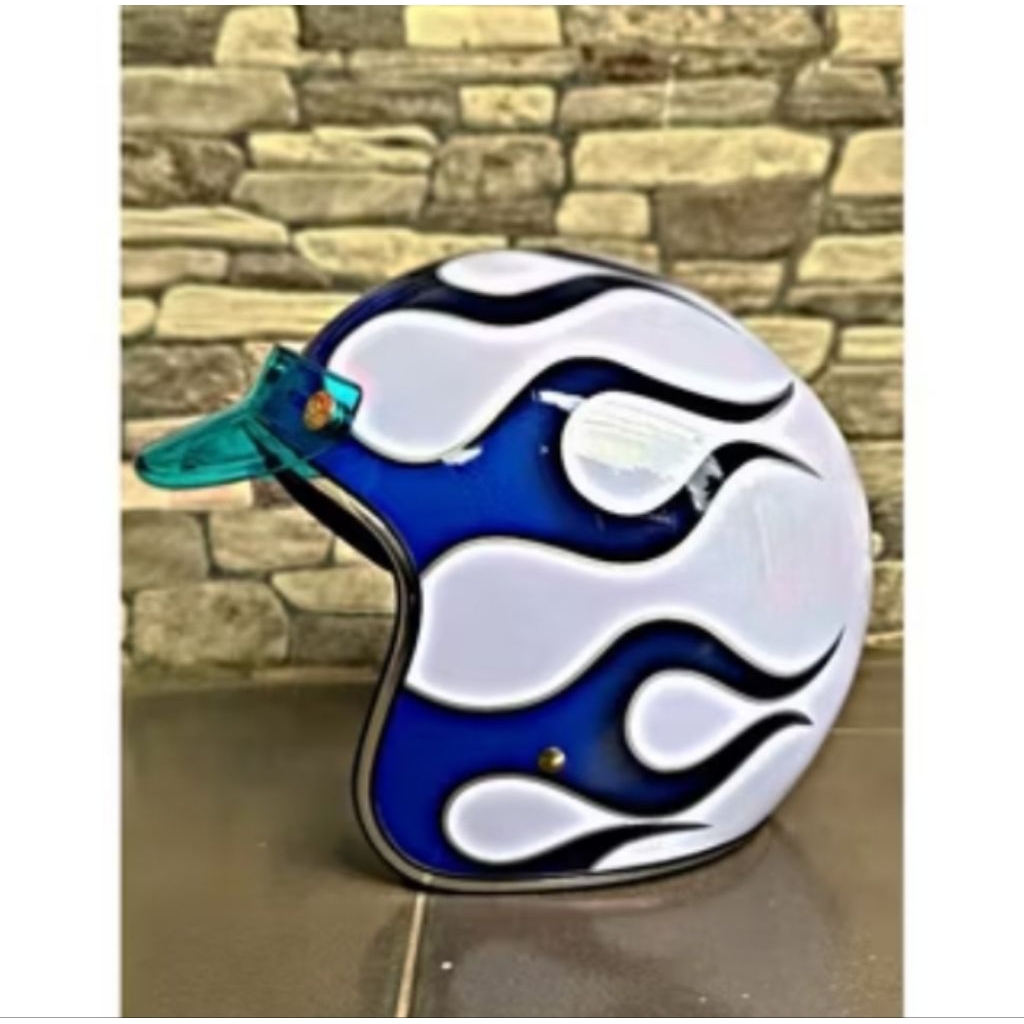 Helm Bogo Api Ghost Rider Vintage Pet Slim Head || Helm Bogo Api SNI Pet 3D