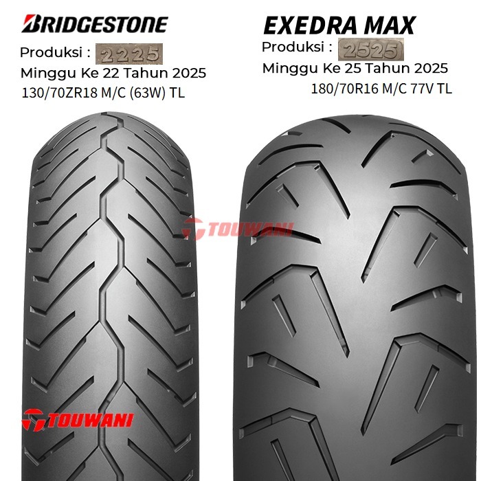 BAN BRIDGESTONE BATTLAX EXEDRA MAX DEPAN FRONT (130/70 ZR 18) BELAKANG FORT (180/70 R 16)