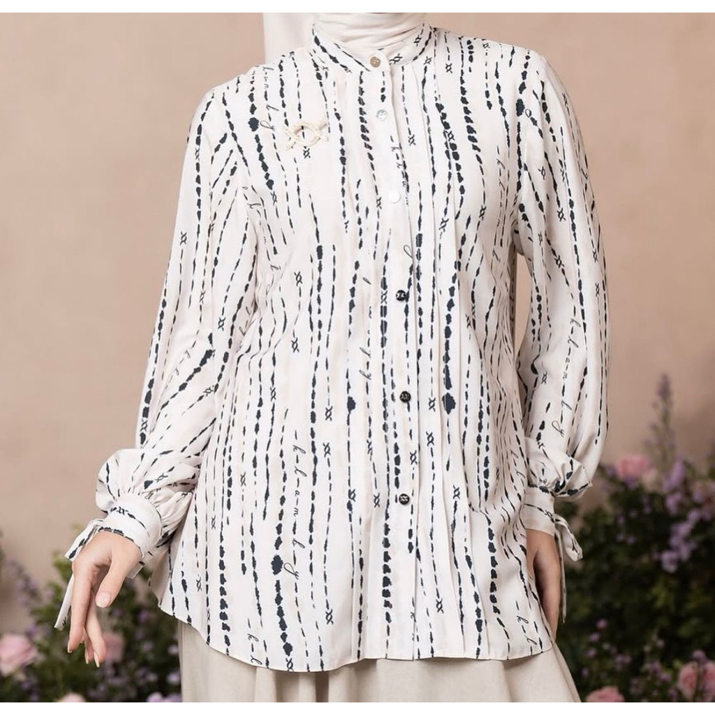 SIAP KIRIM NEW MONOGRAM WEARING KLAMBY SHIRT BLOUSE PACKING BOX CANTIK