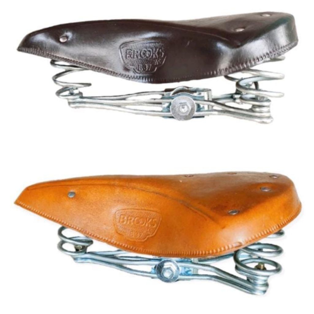 Sadel Sedel Sepeda Ontel full Kulit Per Putih