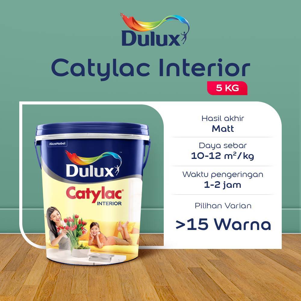 CAT TEMBOK 5KG DULUX CATYLAC INTERIOR 5KG - CAT 15 WARNA HIJAU DULUX ORIGINAL